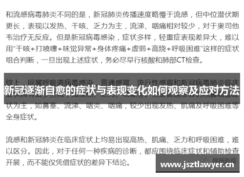 新冠逐渐自愈的症状与表现变化如何观察及应对方法